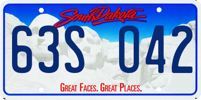 SD license plate 63SO42
