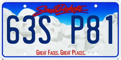 SD license plate 63SP81