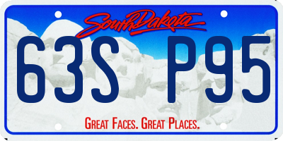 SD license plate 63SP95