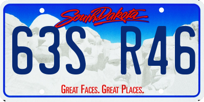 SD license plate 63SR46