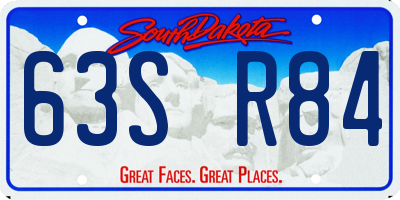 SD license plate 63SR84