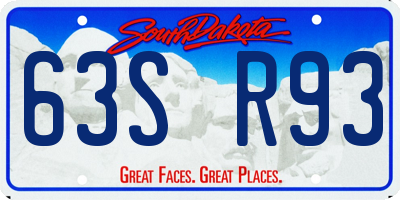 SD license plate 63SR93