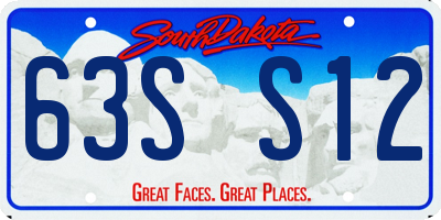 SD license plate 63SS12