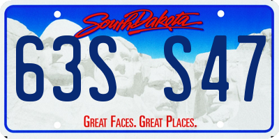 SD license plate 63SS47