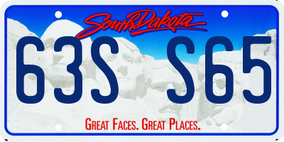 SD license plate 63SS65