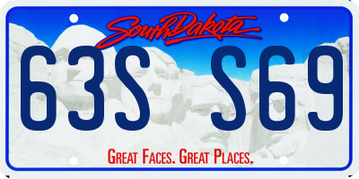 SD license plate 63SS69