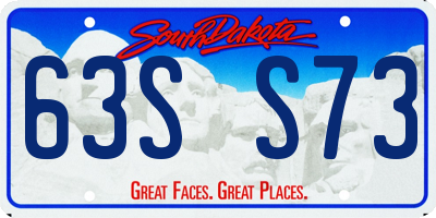 SD license plate 63SS73