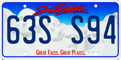 SD license plate 63SS94