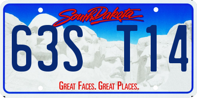 SD license plate 63ST14