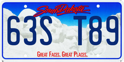 SD license plate 63ST89