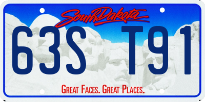 SD license plate 63ST91