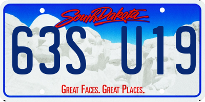 SD license plate 63SU19