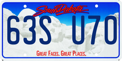 SD license plate 63SU70