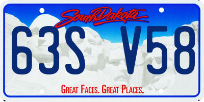 SD license plate 63SV58