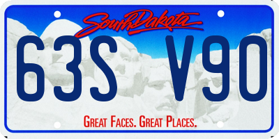 SD license plate 63SV90
