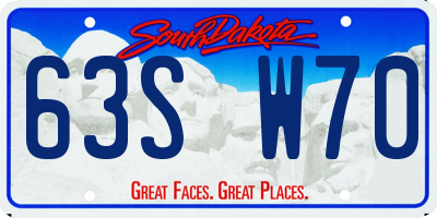SD license plate 63SW70