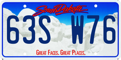 SD license plate 63SW76