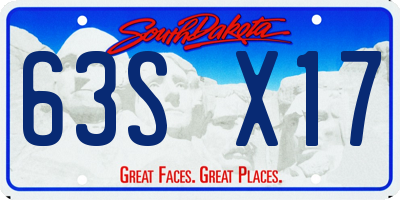SD license plate 63SX17
