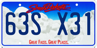 SD license plate 63SX31