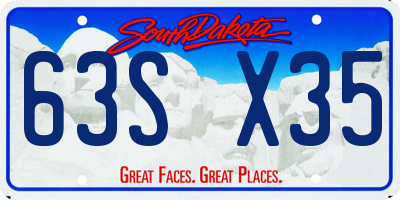 SD license plate 63SX35