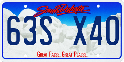 SD license plate 63SX40