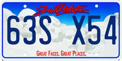 SD license plate 63SX54