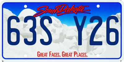 SD license plate 63SY26