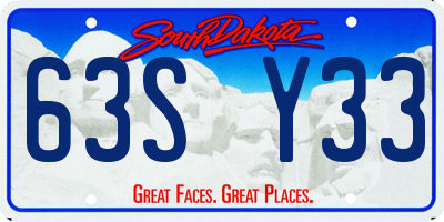 SD license plate 63SY33