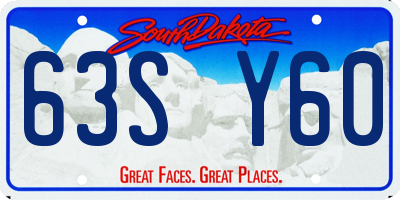 SD license plate 63SY60