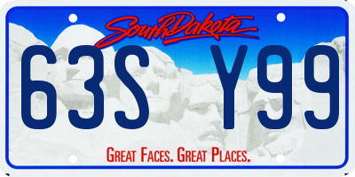 SD license plate 63SY99