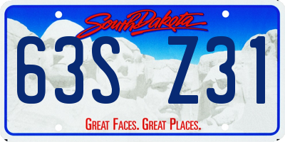 SD license plate 63SZ31