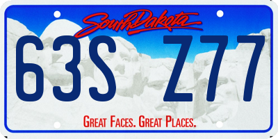 SD license plate 63SZ77