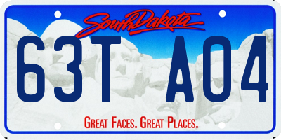 SD license plate 63TA04