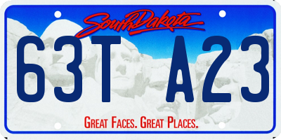 SD license plate 63TA23