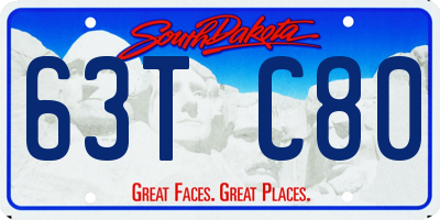 SD license plate 63TC80