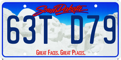 SD license plate 63TD79