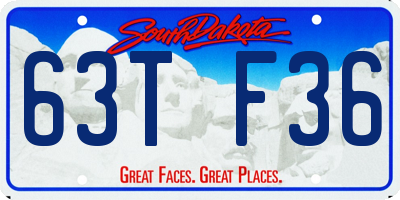 SD license plate 63TF36