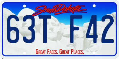 SD license plate 63TF42