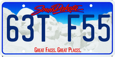 SD license plate 63TF55