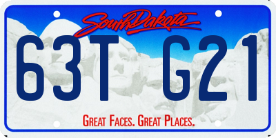 SD license plate 63TG21