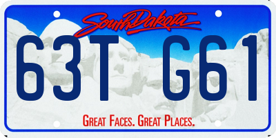 SD license plate 63TG61