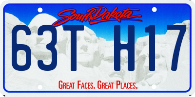 SD license plate 63TH17