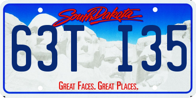 SD license plate 63TI35