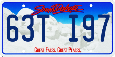 SD license plate 63TI97