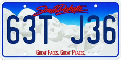 SD license plate 63TJ36
