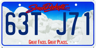 SD license plate 63TJ71