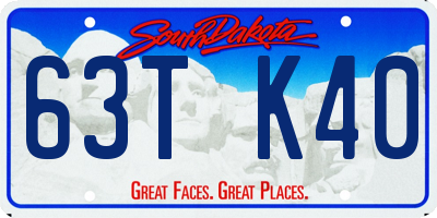 SD license plate 63TK40
