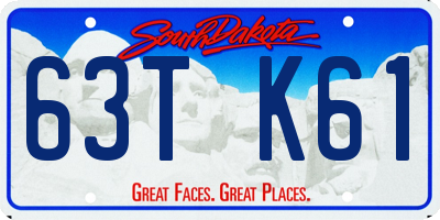 SD license plate 63TK61