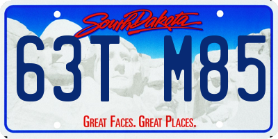 SD license plate 63TM85