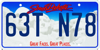 SD license plate 63TN78